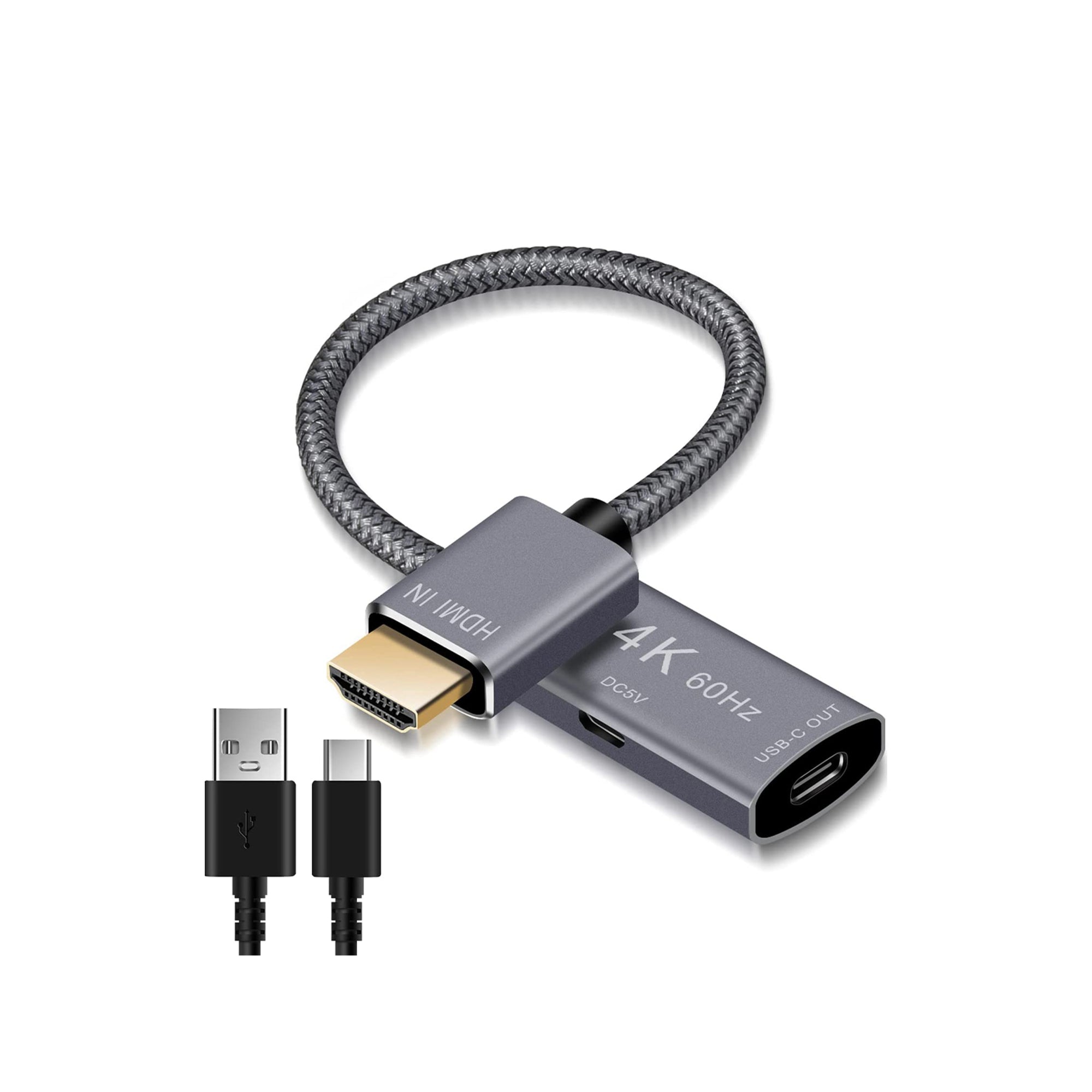 BestWhoop HDMI Male to USB-C Female Cable Adapter with Micro USB Power