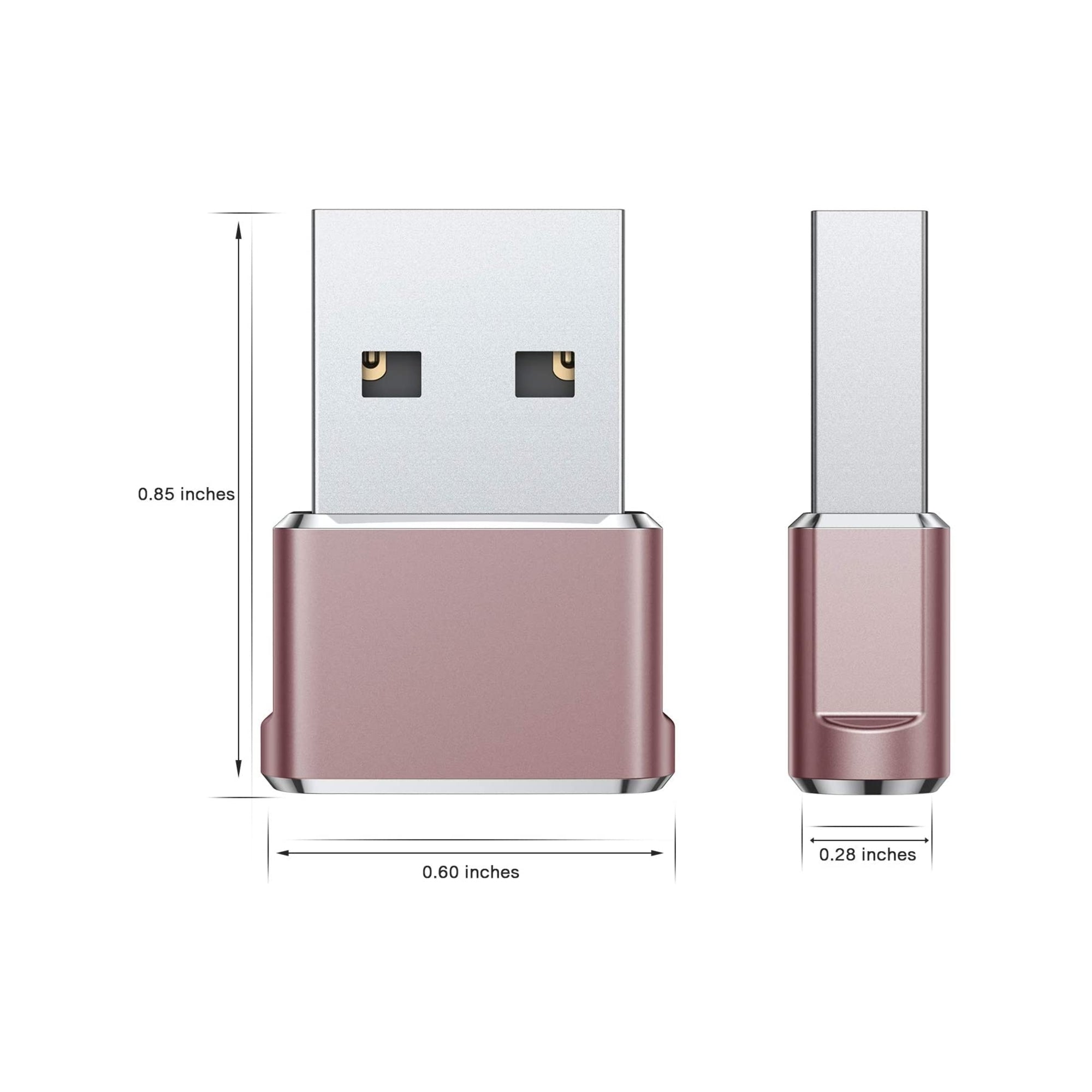 BASESAILOR USB to USB C Adapter,USBC Female to USB A Male Adapter,Type C Converter Charger for iPhone 17 Pro Max,16 15,Apple Watch iWatch S11 S10 SE,AirPods 3,iPad Mini Air,Samsung Galaxy S25,3 Pack