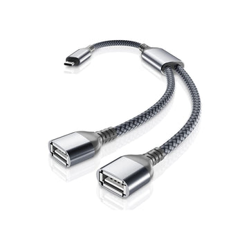 BestWhoop USB C Male to Dual USB 2.0 Female Cable Adapter