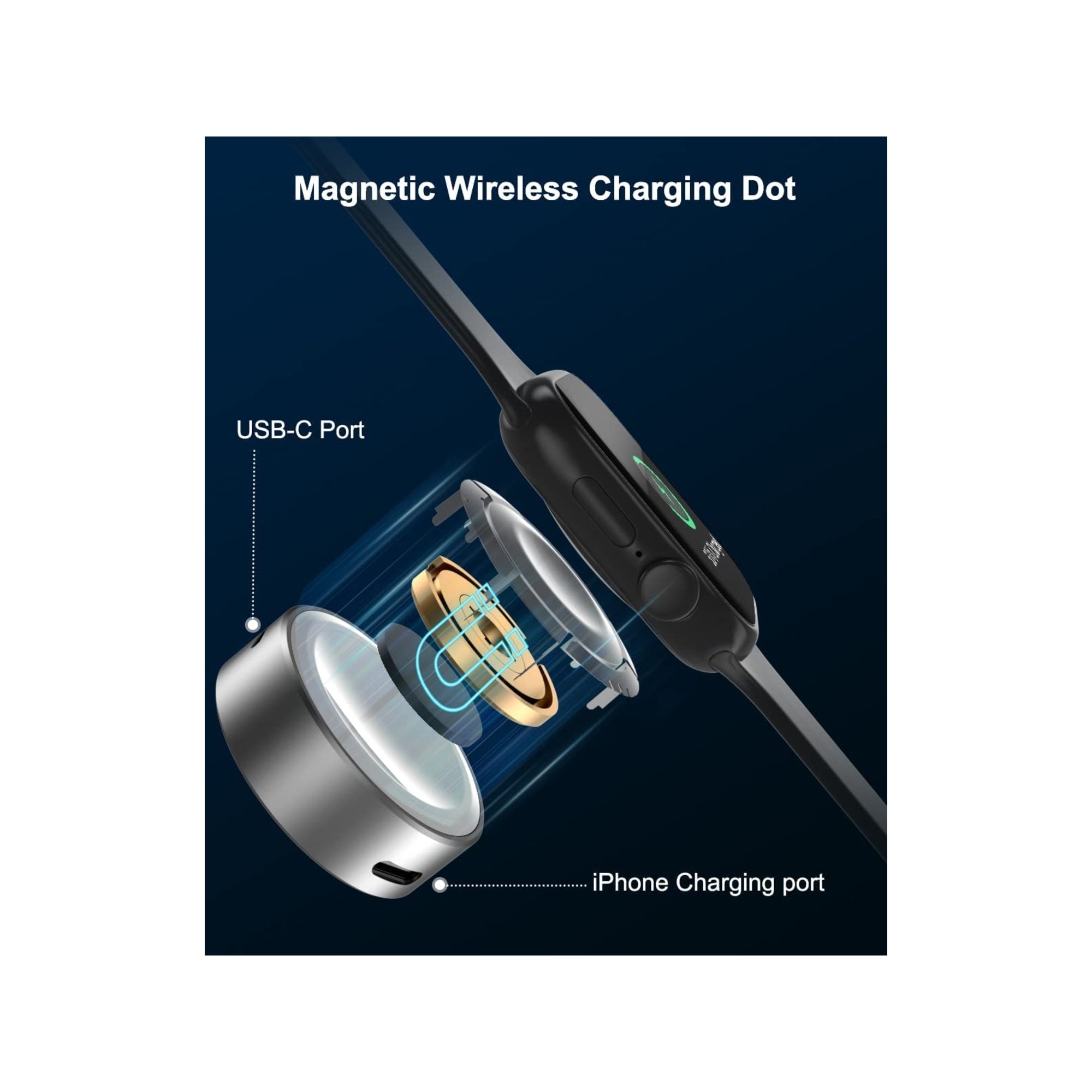 BestWhoop Lightning / USB-C to Apple Watch Series Magnetic Charger Adapter