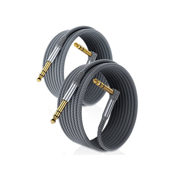 BestWhoop 6.35mm Straight-to-Angled TRS Balanced Instrument Cable [2 in 1 Pack]